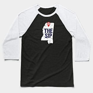 The Sip, Mississippi, State of Mississippi, Map Art, Map, Location, Oxford, Oxford ms, Oxford Mississippi Baseball T-Shirt